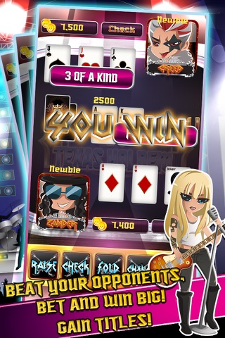 Rock Star Poker - Fun Texas Win Big Casino FREE screenshot 3