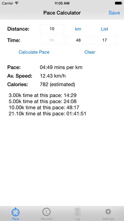 PaceTrack Pace Calculator