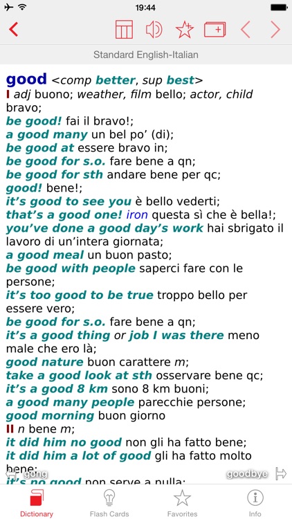 Italian - English Berlitz Standard Talking Dictionary