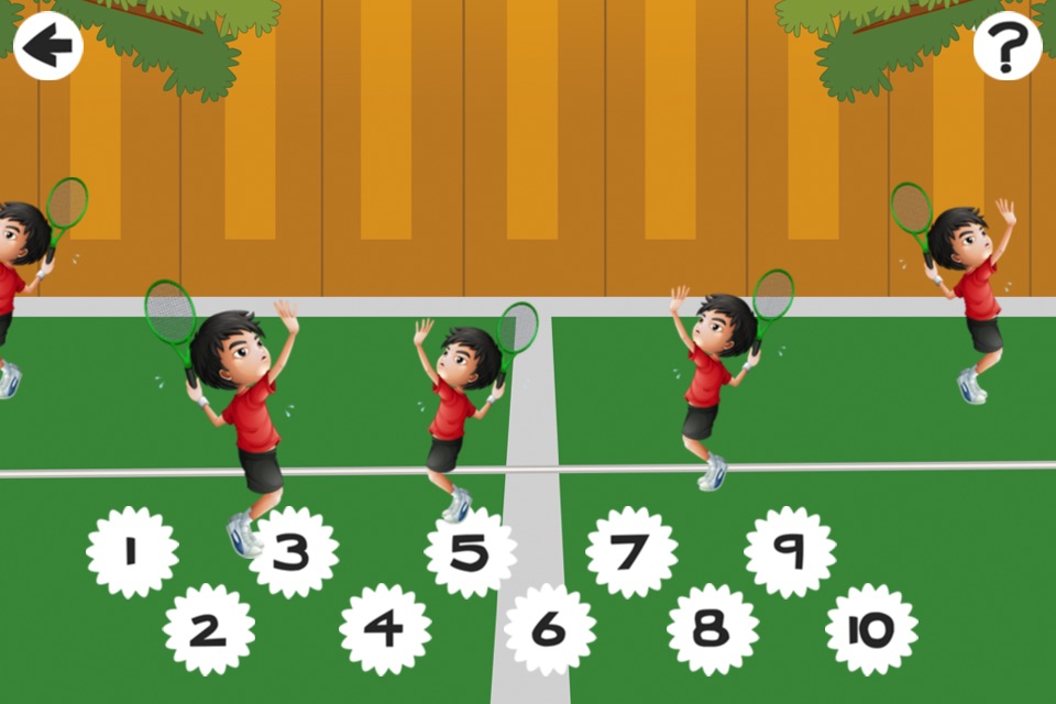 Action on the tennis court; counting game for children: learn to count 1 - 10 screenshot 3