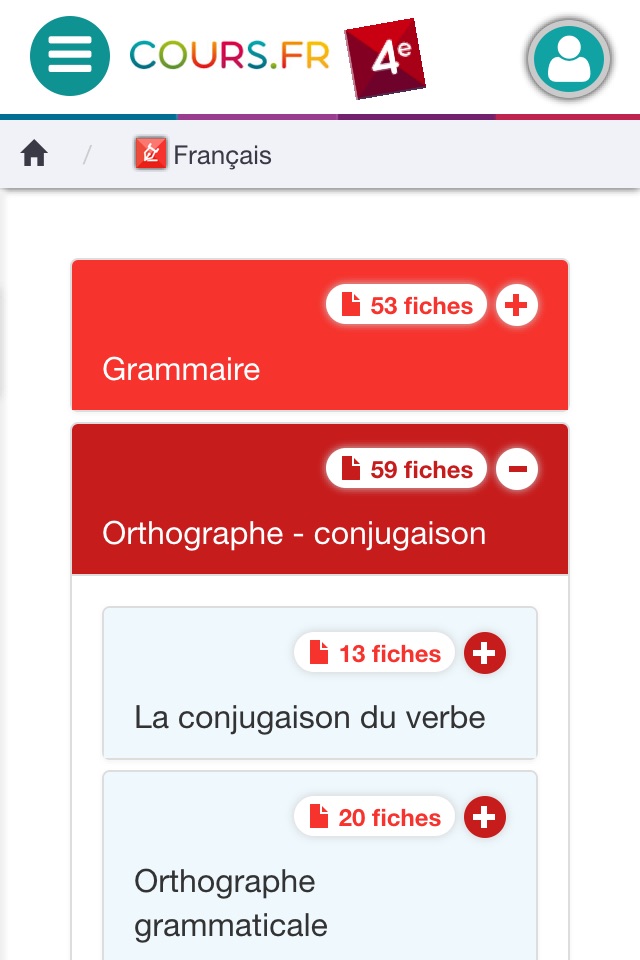 Cours.fr 4e screenshot 2