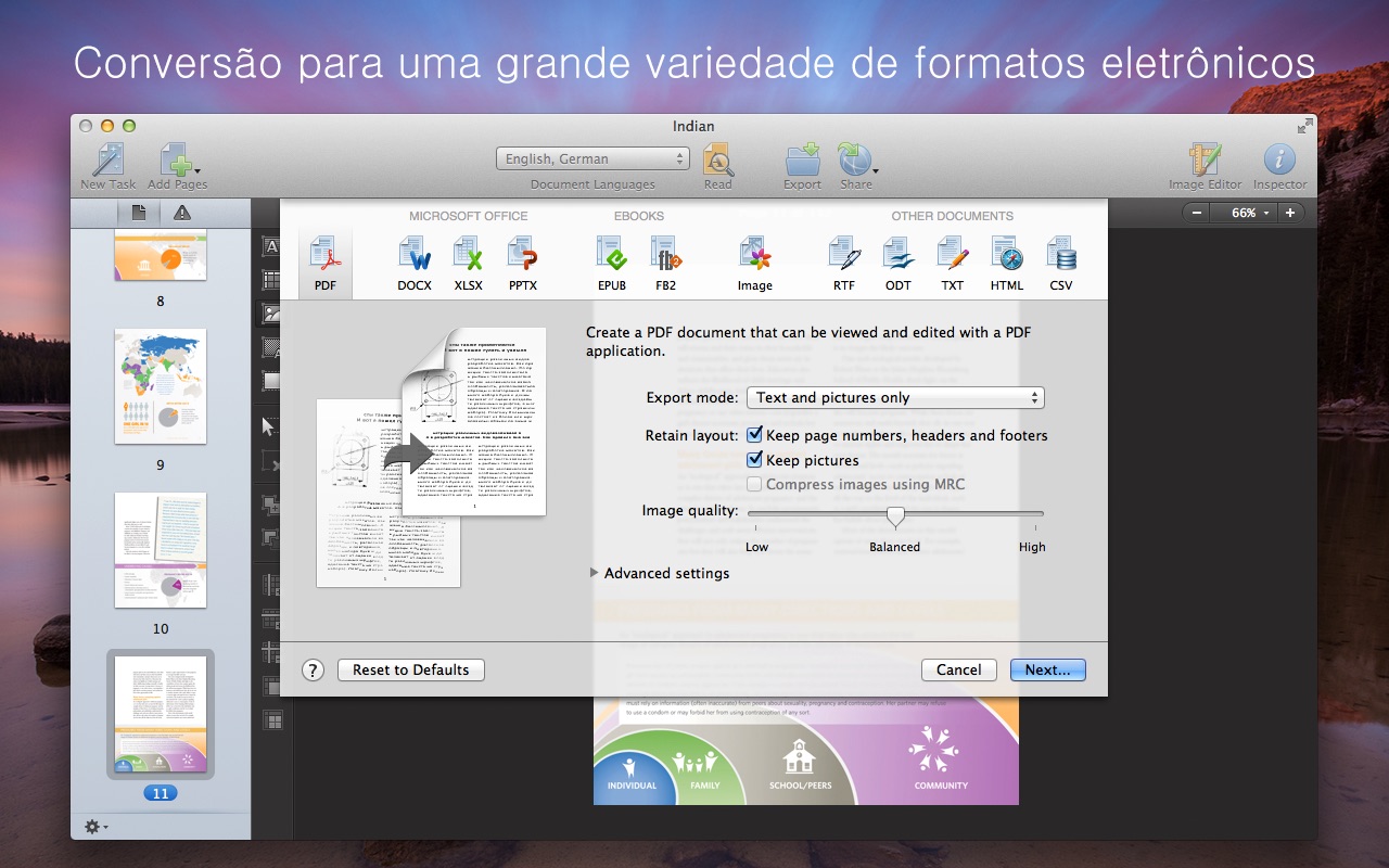 Screenshot do app FineReader OCR Pro