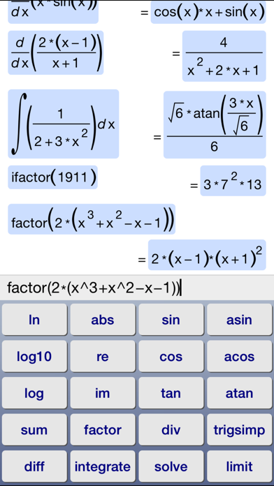 Symbolic Calculator screenshot