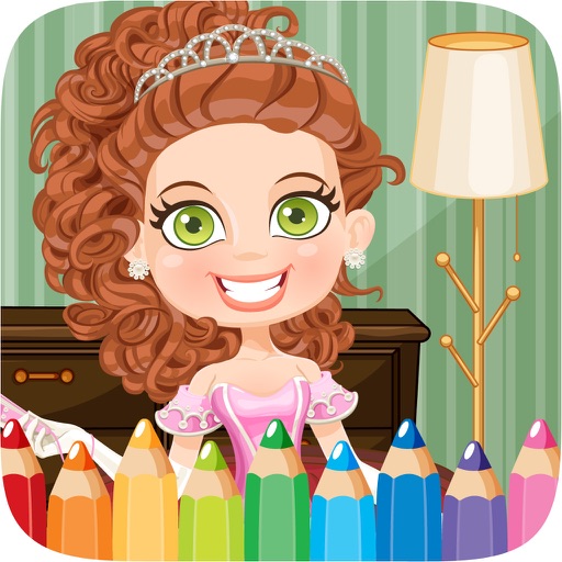 Princess Colorbook Educational Coloring Game for Kids Girls Icon