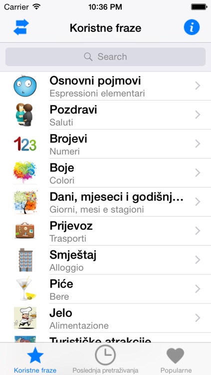 PortosDicty frasi utili italiano-croato con audio madrelingua / Koristne italijansko hrvatske fraze