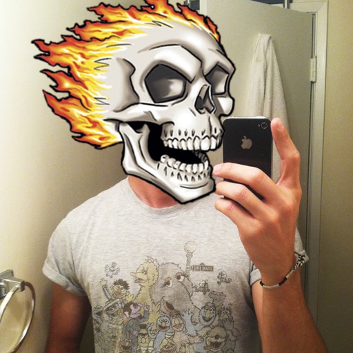 Skull Cam - A fun camera to swap faces with skulls, use realtime picture editor with cartoon style iOS App