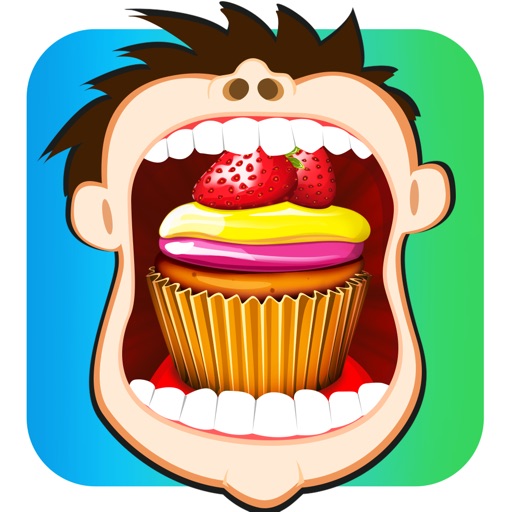 Cupcake Mouth Wide Open : Kids Don't tell the Dentist - Gold iOS App