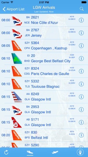 London Gatwick iPlane Flight Information