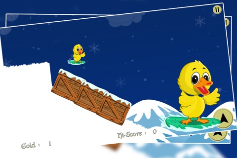 Snowboard Ice Duck : The Winter Cute Animal Fun Fast Race - Gold screenshot 2