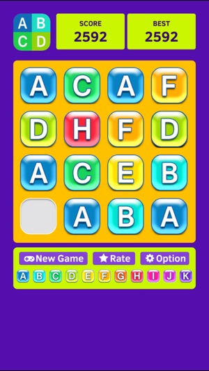 ABCD - 2048 words edition,swipe tile fro