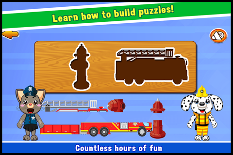 Kids Vehicle Educational Puzzle Games for Preschool - toddler learning about animal fire truck, train, car and much more! screenshot 3