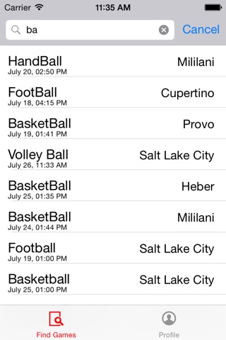 Game On! - Easy way to find and schedule pick-up games screenshot 3