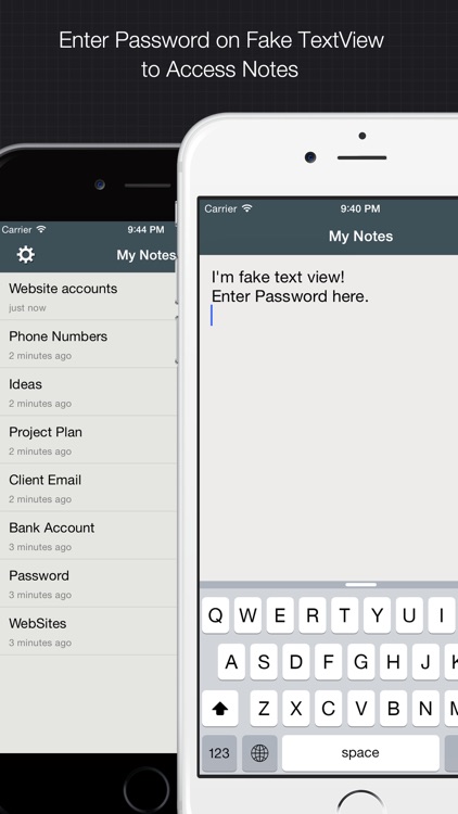 Private Note - hide your secret behind a fake text view