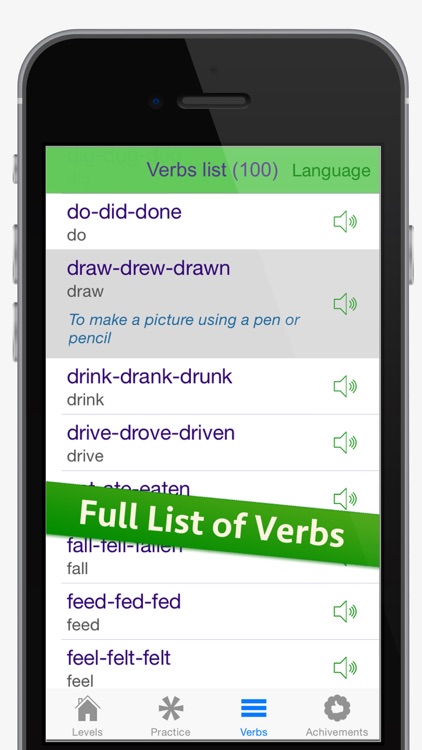 English Irregular Verbs game - the fast and easy way to learn verbs screenshot-3