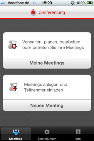 Vodafone Conferencing App2.0 screenshot 3