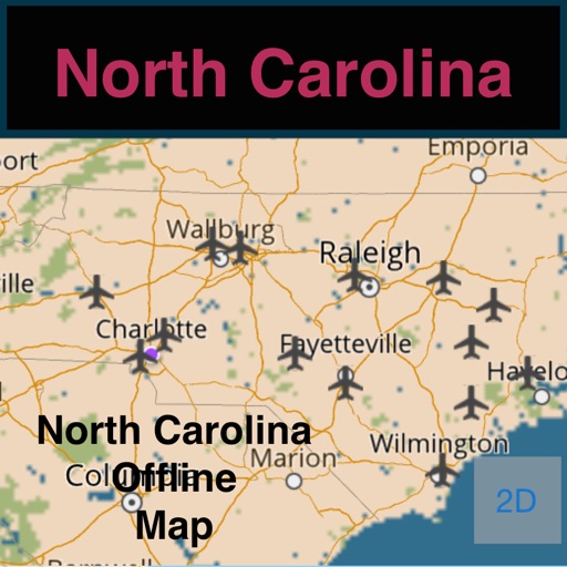 North Carolina/Charlotte Offline Map with Real Time Traffic Cameras