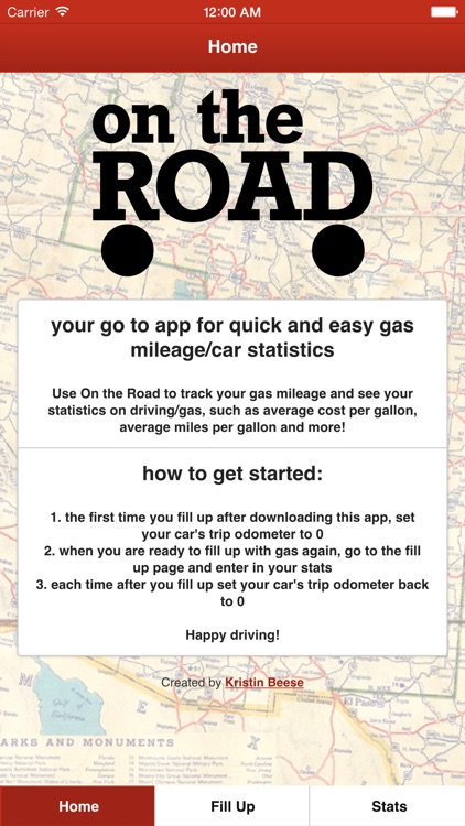 On the Road - Your go to app for quick and easy mpg statistics