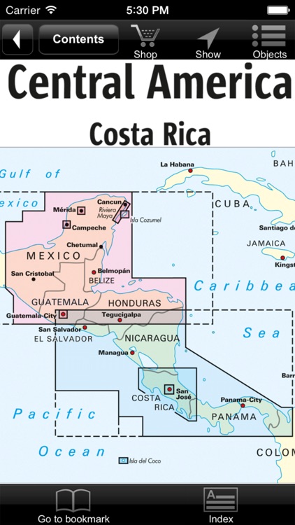 Central America. Tourist map.