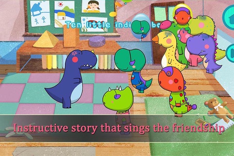 Exciting Kids song together with cute baby dinosaur trio screenshot 2