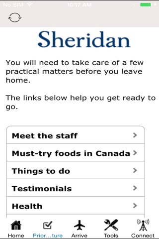 Sheridan College Arrival screenshot 2