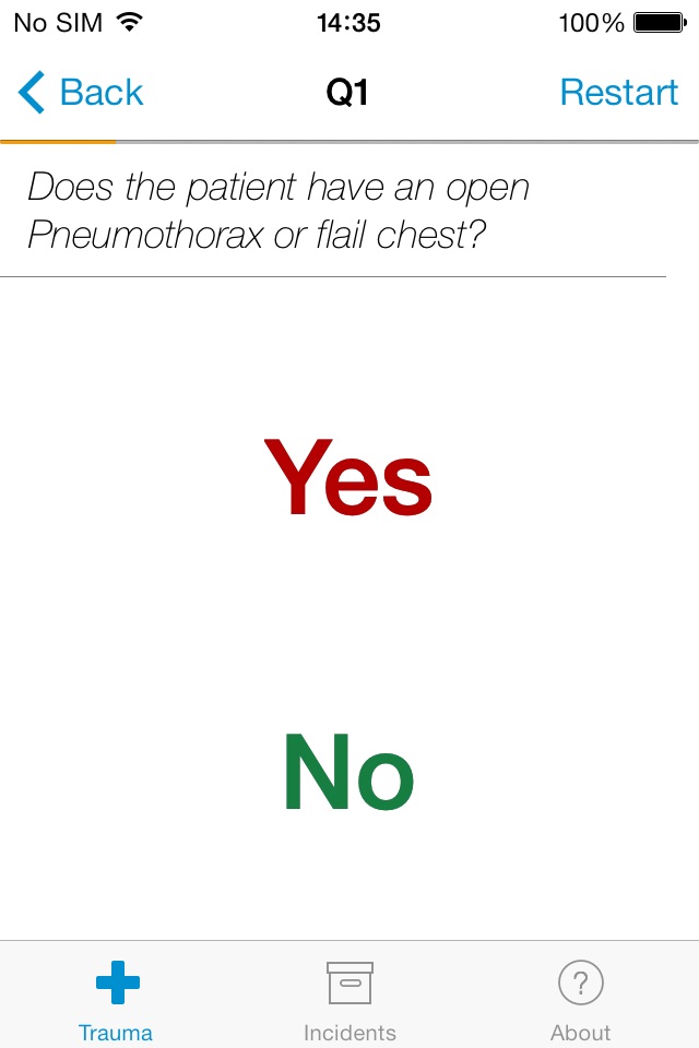 Major Trauma Triage Tool screenshot 2