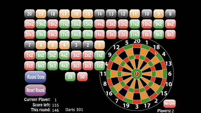 Darts 301 Scoring