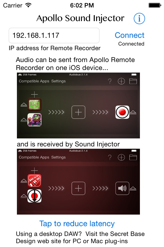 Apollo Sound Injector - Streaming Audio between iOS Devices screenshot 2