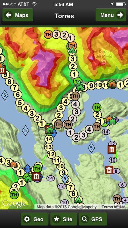 Torres del Paine Park Map