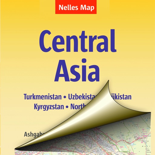 Central Asia. Tourist map. icon