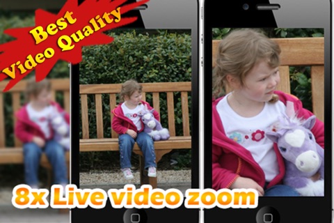 Video Zoom Pro: HD Camera with Live Zoom, Effects, Pause, snapshot photo and Movie Sharing screenshot 2