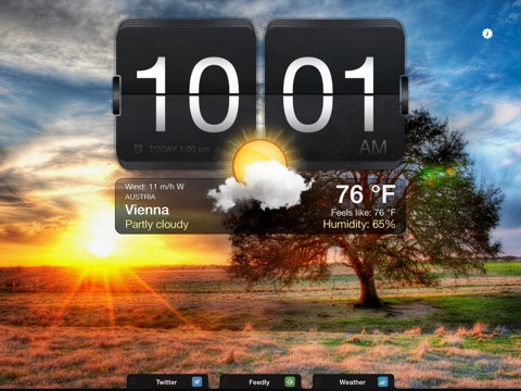 Скриншот из Night Stand for iPad - Free Alarm Clock, Weather & Social Reader
