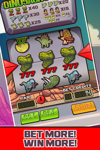 Giant Dinosaur Casino Slot - Big Win Prehistoric Vegas Machine screenshot 2