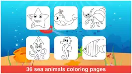 Game screenshot Tabbydo Sea animals color book Free - Underwater sea animals coloring game for kids, toddlers and preschoolers apk