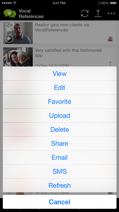 How to cancel & delete VocalReferences from iphone & ipad 2