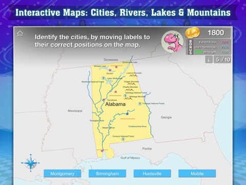 Geography of the United States of America: Map Learning and Quiz Game for Kids [Full] screenshot 3