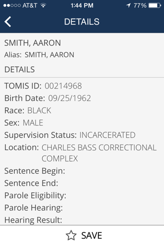 Tennessee Felony Offender Search screenshot 2