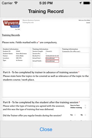 WBS Training Records screenshot 4