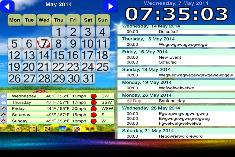 Desktop Weather, Planner and Clock screenshot 2