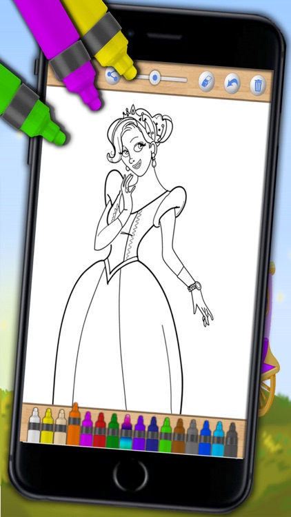 Paint and Color Princesses – magical coloring book screenshot-3
