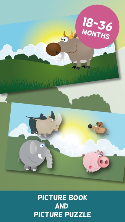 Farm & Jungle Animals - Picture book and Puzzle for toddlers