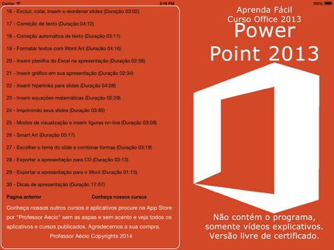 Tutorial for Power Point 2013 HD Grátis Português screenshot 2