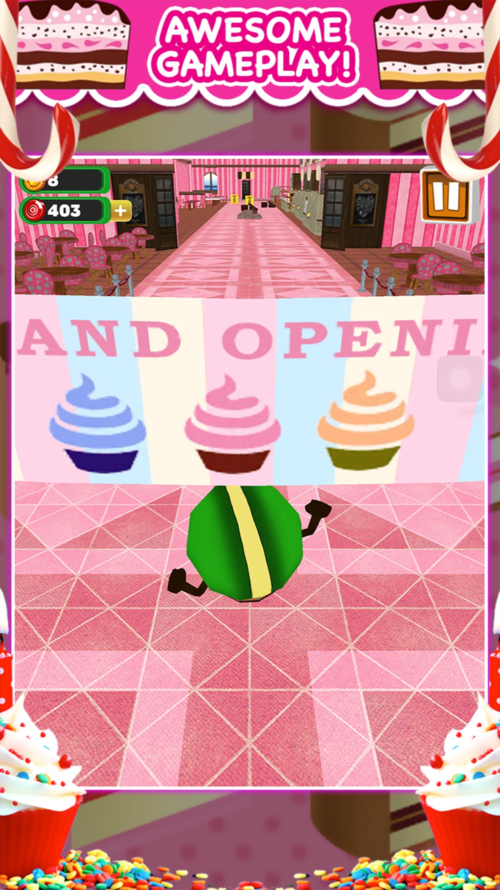 3D Cupcake Girly Girl Bakery Run Game FREE hack tool