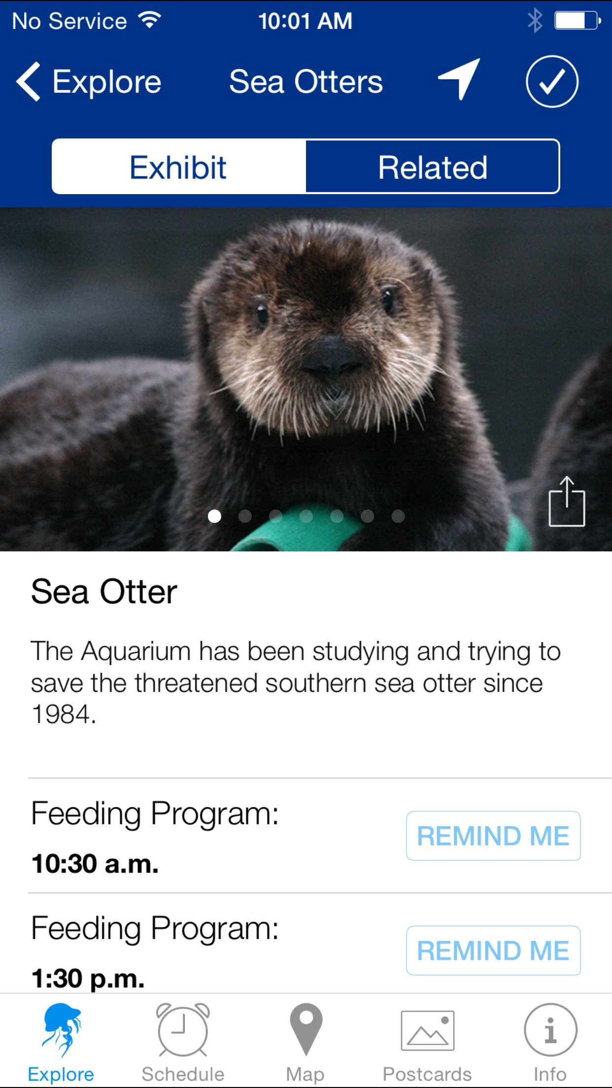 Screenshot do app Monterey Bay Aquarium