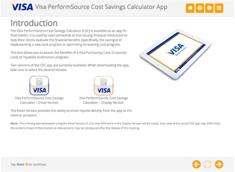 Visa PerformSource Training screenshot 4