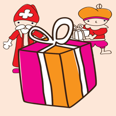 Activities of Piet and jumping Sinterklaas find presents for every child