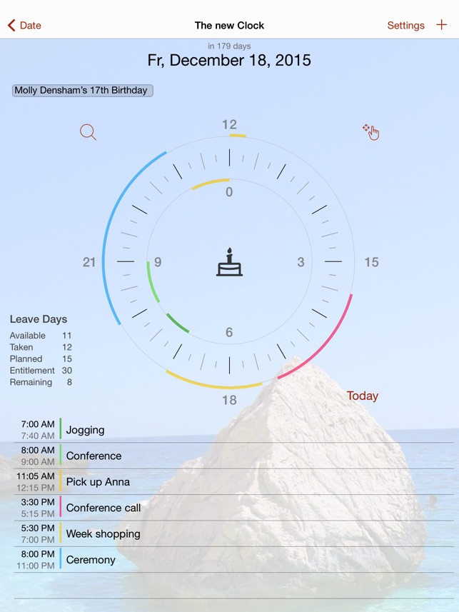 Jiffies - Calendar in the watch Screenshot