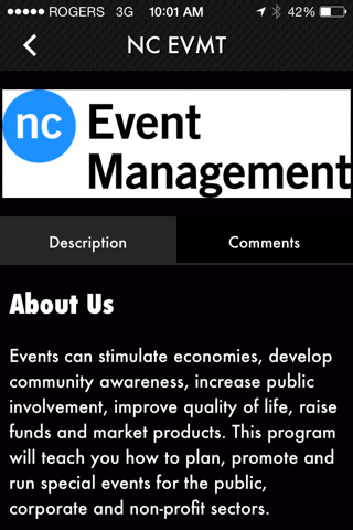 Niagara College Event Management screenshot 4