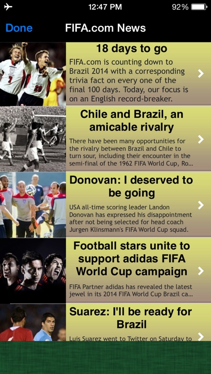 World Football Calendar 2014: the free fan app for Brazil