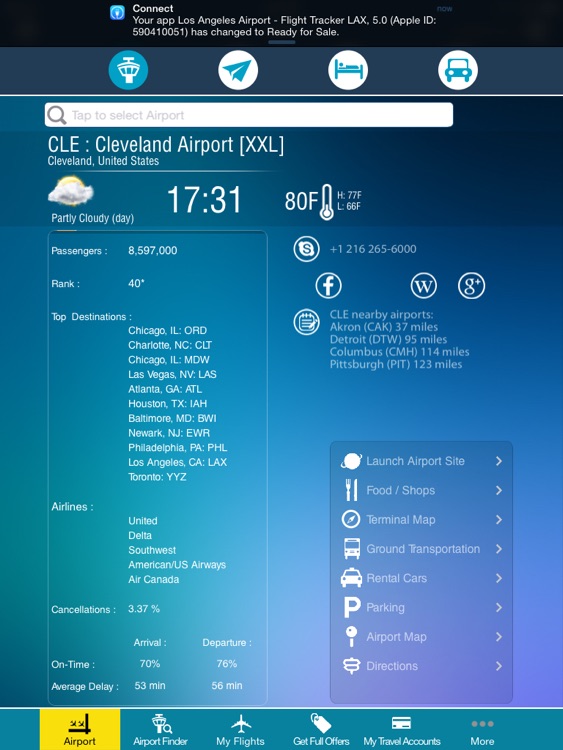 Cleveland Airport + Flight Tracker Premium HD Hopkins CLE screenshot-3
