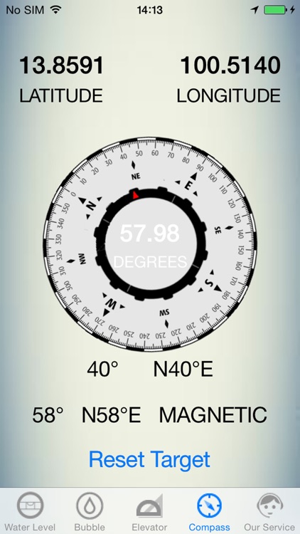 clinometer + water level + compass